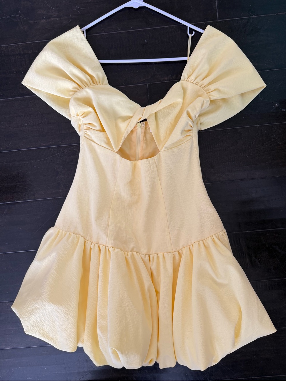 Revolve Yellow Puff-Sleeve Mini Dress